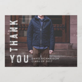 Bedrückte Textgraduate Vielen Dank mit Foto Dankeskarte