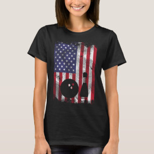 Bedrückte US-Flagge Bowling Patriotic Bowler Men W T-Shirt