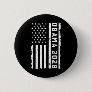 Bedrückte Vintage Amerika-Fahne Obama für Präsiden Button
