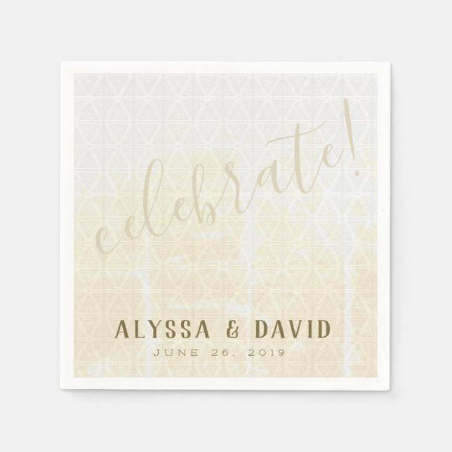 Bedrückte weiße Dreiecke Celebrate Napkin Serviette (Vorderseite)