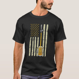 Bedrückter amerikanischer Flaggenbär Steche Humore T-Shirt