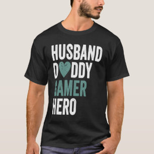 Bedrückter Gamer Husband Daddy Gamer Hero T-Shirt