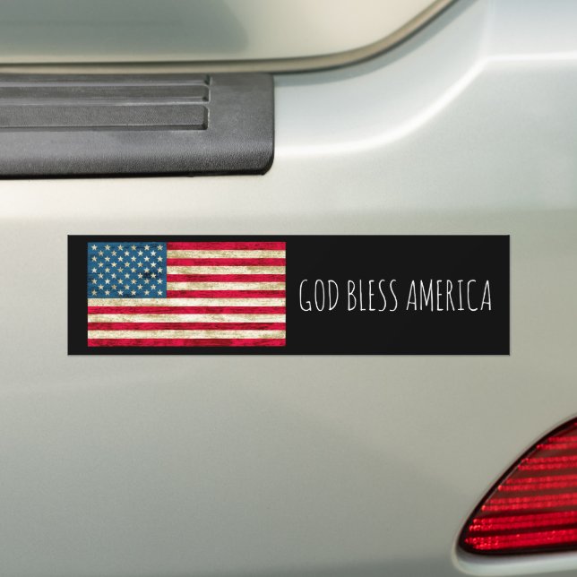 Bedrückter Gott segne Amerika-Flagge Autoaufkleber (Auf Auto)