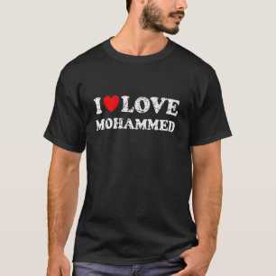 Bedrückter Grunge Worout Style I Liebe Mohammed T-Shirt