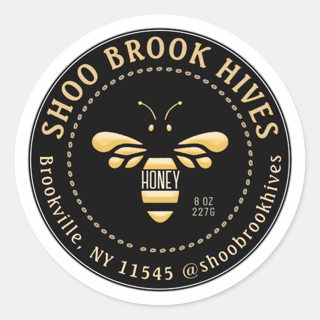 Bedrückter Kupfer und schwarzer Honigbienenhonig Runder Aufkleber (Vorderseite)