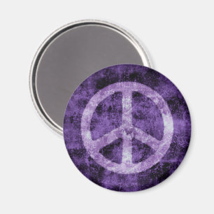 Bedruckter lila Friedenszeichen-Magnet Magnet