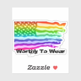 Bedrückter Regenbogen der US-Fahne - es lohnt sich Aufkleber