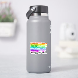 Bedrückter Regenbogen der US-Fahne - es lohnt sich Aufkleber
