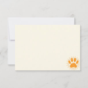 Bedruckter Sonnenstrahl Hundepfoten Blank Creme We Mitteilungskarte