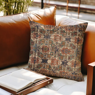 Bedruckter Stern Kazak Orange Blau Kissen