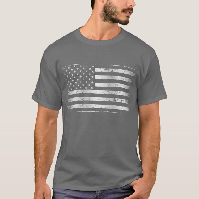 Bedrückter T - Shirt der amerikanischen Flagge II (Vorderseite)