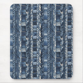 Bedrückter und geflochtener Blauer Jean Denim Mousepad