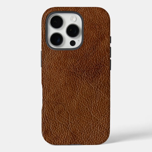 Bedrücktes braunes Lederbild Case-Mate iPhone Hülle (Rückseite)
