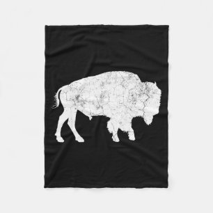 Bedrucktes Buffalo Retro Bison Tierliebhaber Shirt Fleecedecke
