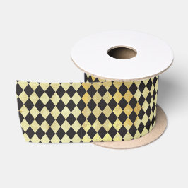 Bedrücktes Gold und Vintages Harlequin Satinband