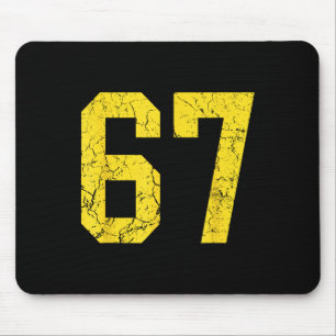 Bedrucktes Hellgold Nummer 67 Jersey Spieler Uni Mousepad