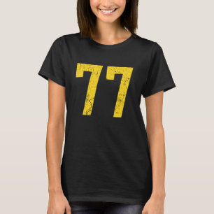 Bedrucktes Hellgold Nummer 77 Trikot Spieler Uni T-Shirt