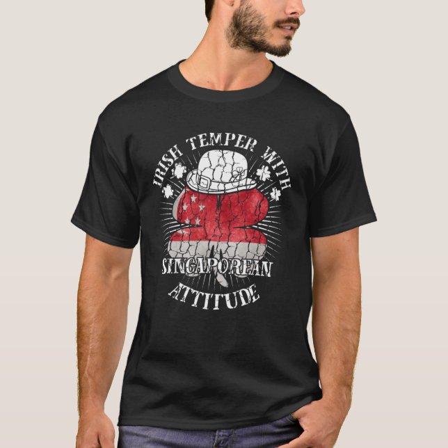 Bedrücktes Irisch Singapur Attitude Patriotic Sh T-Shirt (Vorderseite)