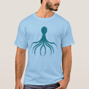 Bedrücktes Octopus-Design - Männergrundsatz - T - T-Shirt