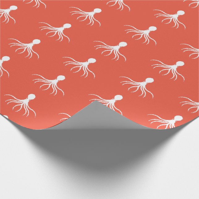 Bedrücktes Octopus-Design - Matte Wrapping Paper Geschenkpapier (Ecke)