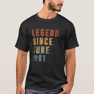 Bedrücktes Retro Juni 1981 40Th Geburtstagsgeschen T-Shirt