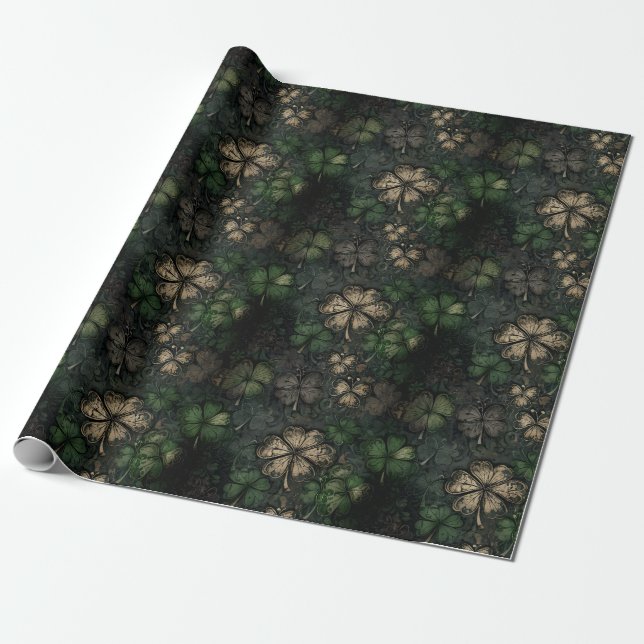 Bedrücktes St. Patrick's Day Pattern Geschenkpapier (Ungerollt)