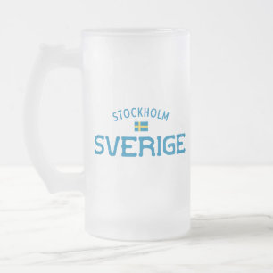 Bedrucktes Stockholm Sverige (Schweden) Mattglas Bierglas