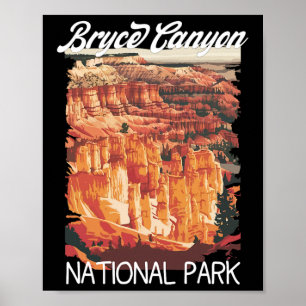 Bedrucktes Vintage Bryce Canyon 2025 Nationalpark Poster