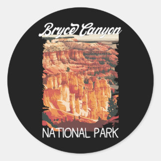 Bedrucktes Vintage Bryce Canyon 2025 Nationalpark Runder Aufkleber