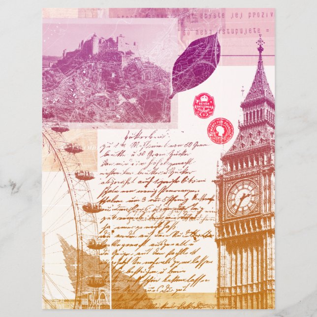 Bedrücktes Vintages Ben Journal-Scrapbook (Vorderseite)