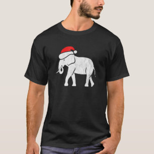 Bedrücktes Weiß Elephant Party Weihnachten T-Shirt