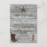 Bedrücktes Wood Cowboy Boots-3x5Wedding Einladung
