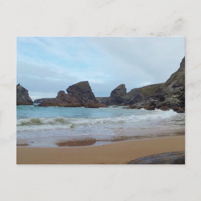 Bedruthan Steps Carnewas Cornwall England Postkarte (Vorderseite)