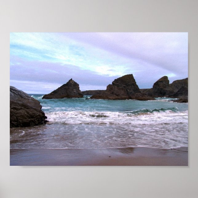 Bedruthan Steps Cornwall Foto Poster (Vorne)