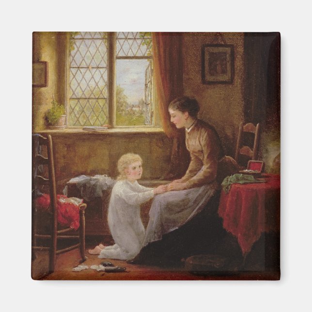 Bedtime, 1890 (Öl auf Tafel) Magnet (Vorne)