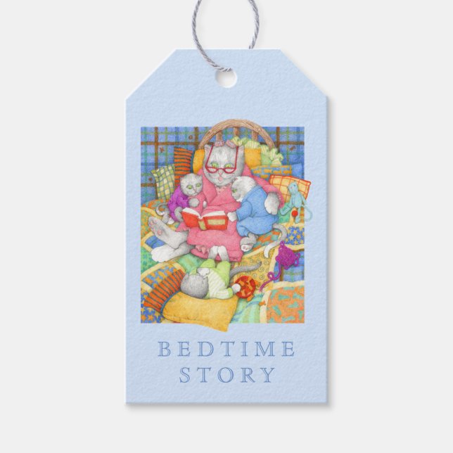 BEDTIME GESCHICHTE Geschenketiketts - Blau Geschenkanhänger (Vorderseite)