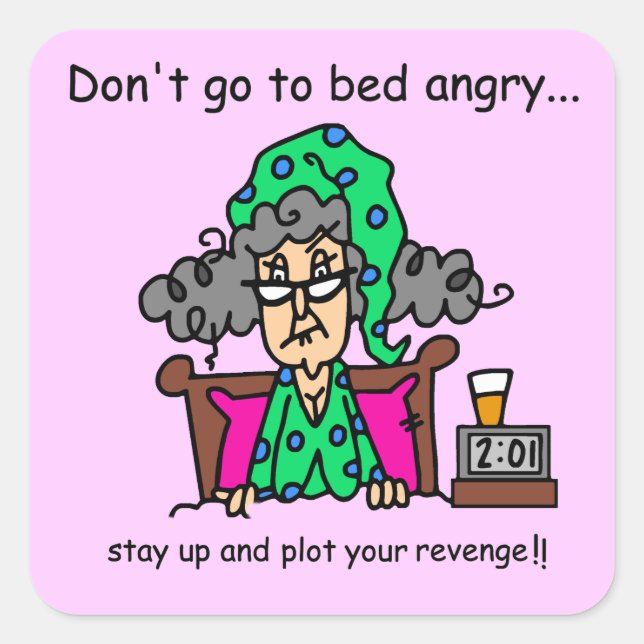 Bedtime Spaß Quadratischer Aufkleber (Vorderseite)