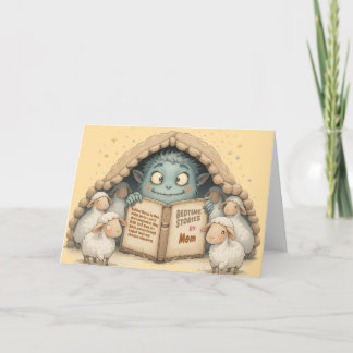 Bedtime Stories by Mom Cute Monster Baby Blanket Dankeskarte