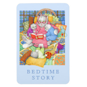 BEDTIME STORY 4x6 Flexible Magnet - Blau