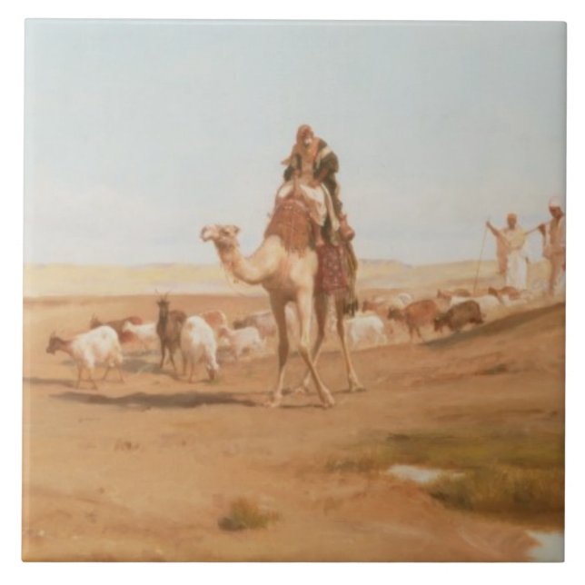Beduine in der Wüste, 1884 (Öl auf Leinwand) Fliese (Vorderseite)