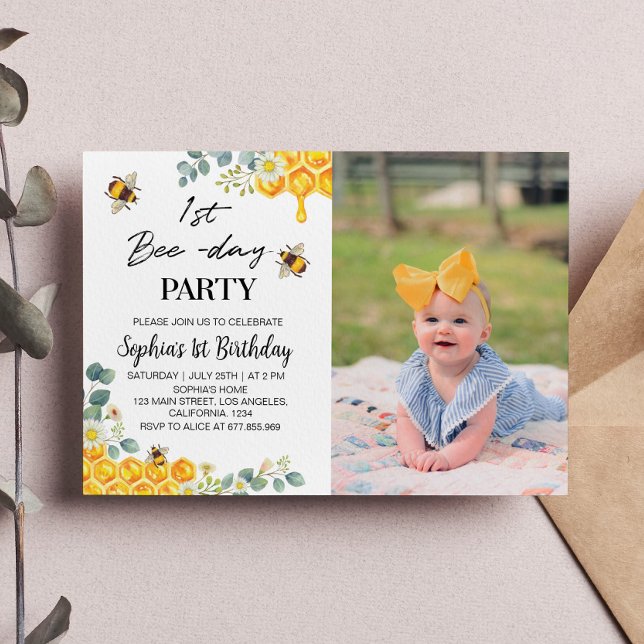 Bee 1. Geburtstag Einladung Honey Comb (Von Creator hochgeladen)