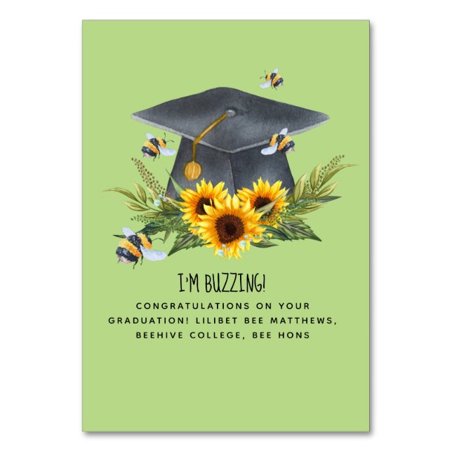 BEE Abschluss Gift - Spaß im Buzzing Personalisier Tischnummer (Vorderseite)