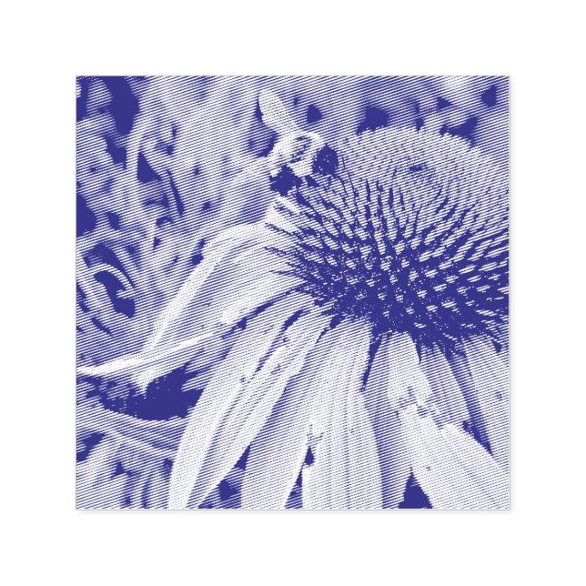 Bee and Coneflower Self Inking Rubber Stamp Permastempel (Design)