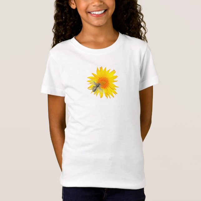 BEE AND DAISY GIRL'S T - SHIRT INDIVIDUELLE NAME (Vorderseite)