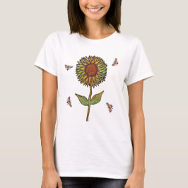 Bee And Sunflower Womens T-Shirt