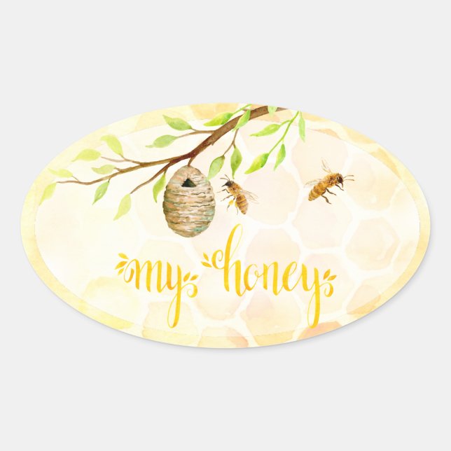 Bee Apiary Honey Jar Stickers (Vorderseite)