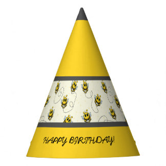 Bee Art Party Hat Partyhütchen