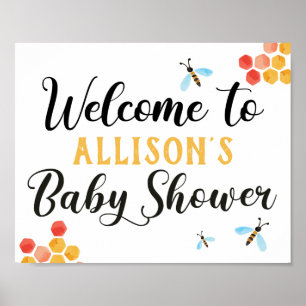 Bee Baby Dusche Begrüßungszeichen Poster