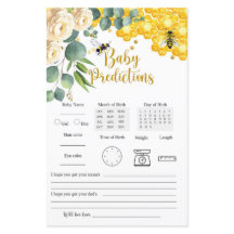 Bee Baby Predictions Game Card