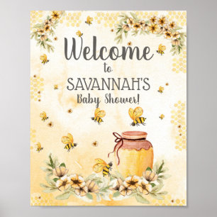 Bee Baby Shower Begrüßungszeichen 8x10" Poster